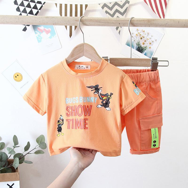 2pcs Cute Rabbit Print T-shirt and Pants - PrettyKid