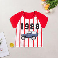 Toddler Boy Car Pattern Stitching T-shirt Wholesale Children's Clothing - PrettyKid