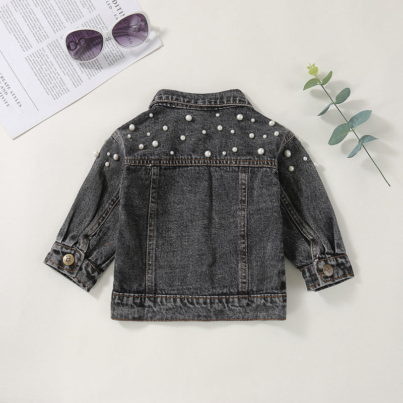 Beaded Denim Jackets Wholesale Baby Clothing - PrettyKid