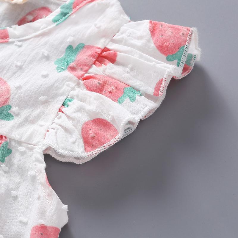 2-piece Strawberry Printed Blouse & Pants for Toddler Girl - PrettyKid