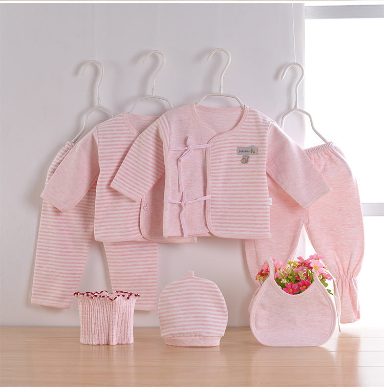 0-24M Striped Baby Seven Piece Gift Box Baby Outfit Sets Wholesale Baby Clothes - PrettyKid