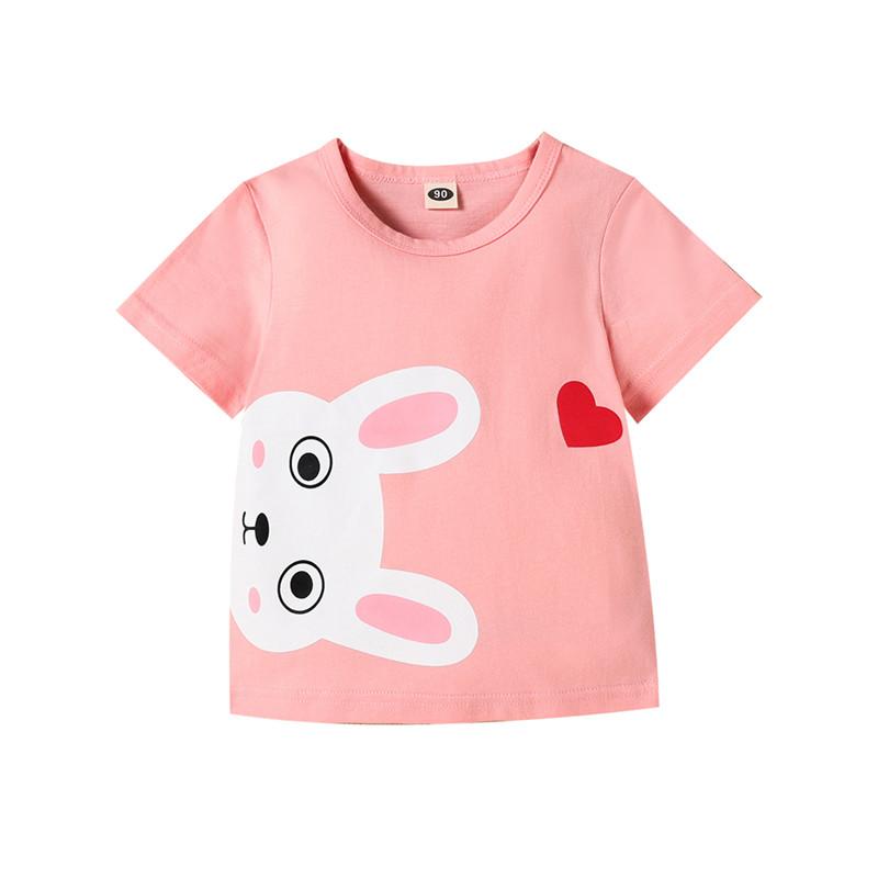 Grow Girl Rabbit Pattern T-shirt - PrettyKid