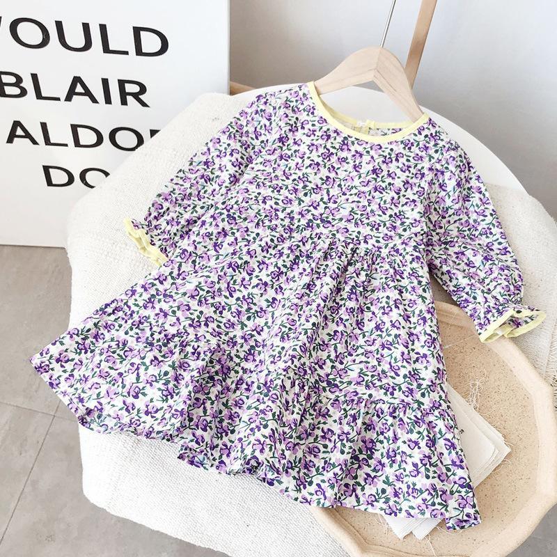 Floral Pattern Dress for Toddler Girl - PrettyKid