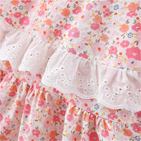 Baby Girl Floral Print Doll Collar Dress - PrettyKid