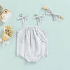 0-12M Solid Sling Triangle Climbing With Headband Baby Girl Rompers Wholesale Baby Clothes In Bulk - PrettyKid