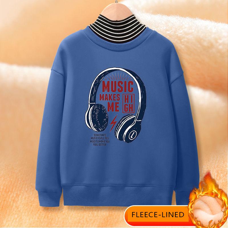 Fleece-lined Turtleneck Sweatshirts for Boy - PrettyKid