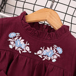 Embroidery Flowers Dress & Waistband for Toddler Girl - PrettyKid