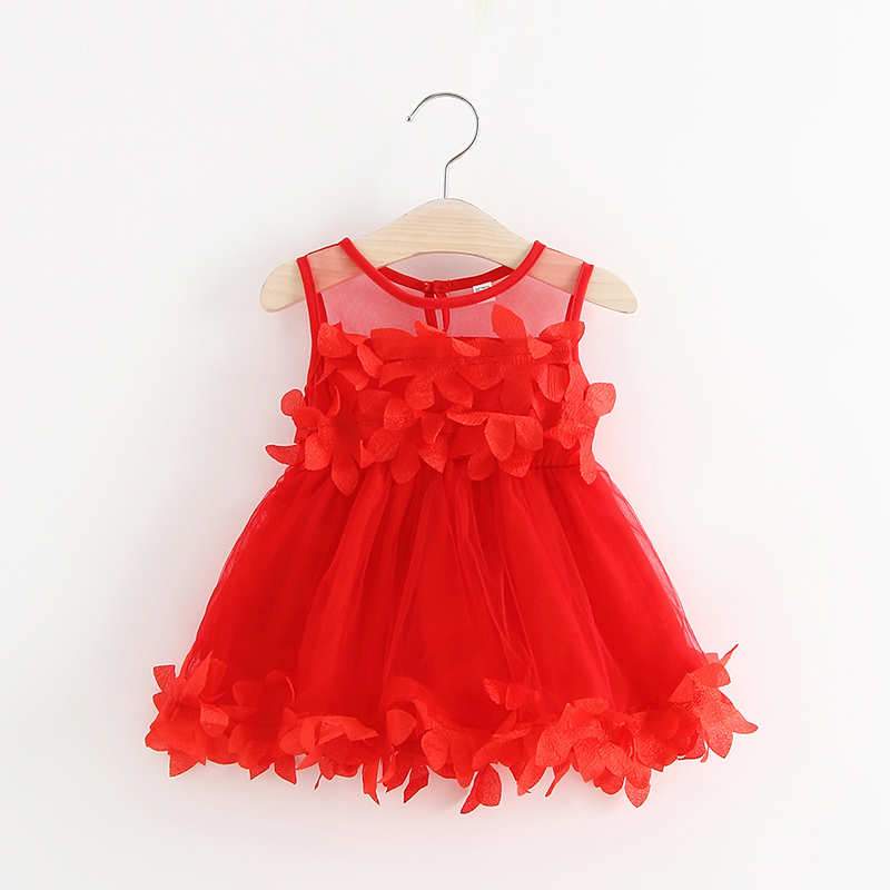 Baby Girl Solid Pattern Summer Mesh Dress - PrettyKid