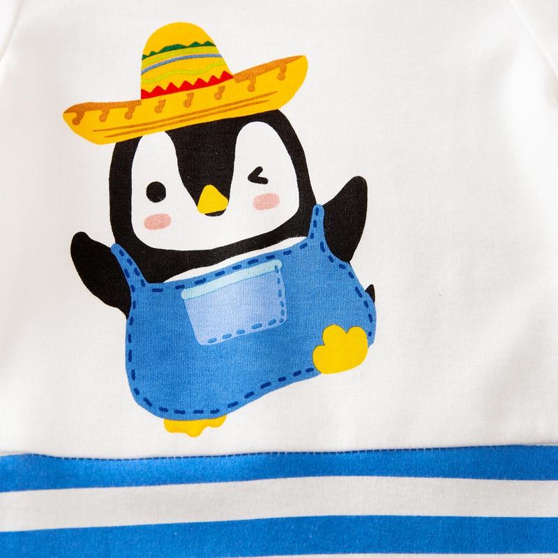 Cartoon Penguin Stripe Jumpsuit for Baby Wholesale children's clothing - PrettyKid