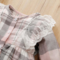 Baby Girl Plaid Pattern Dress Children's Clothing - PrettyKid