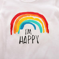 Baby Rainbow Printed Round Neck Long Sleeve Jumpsuit Children's clothing wholesale - PrettyKid