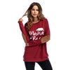 Crew Neck Lettered Bat Long Sleeve Patch T-shirt Wholesale Woman Clothing - PrettyKid