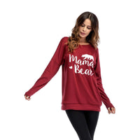 Crew Neck Lettered Bat Long Sleeve Patch T-shirt Wholesale Woman Clothing - PrettyKid