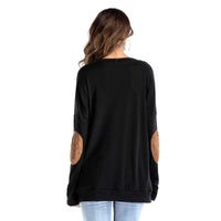 Crew Neck Lettered Bat Long Sleeve Patch T-shirt Wholesale Woman Clothing - PrettyKid