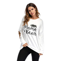 Crew Neck Lettered Bat Long Sleeve Patch T-shirt Wholesale Woman Clothing - PrettyKid