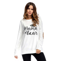 Crew Neck Lettered Bat Long Sleeve Patch T-shirt Wholesale Woman Clothing - PrettyKid