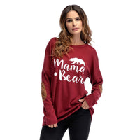 Crew Neck Lettered Bat Long Sleeve Patch T-shirt Wholesale Woman Clothing - PrettyKid