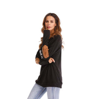 Crew Neck Lettered Bat Long Sleeve Patch T-shirt Wholesale Woman Clothing - PrettyKid