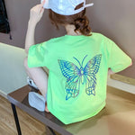 2-piece Butterfly Pattern T-shirt & Shorts for Girl - PrettyKid