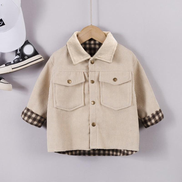 kids clothes vendors Toddler Plaid Pattern Pocket Decor Coat Wholesale Children's Clothing - PrettyKid