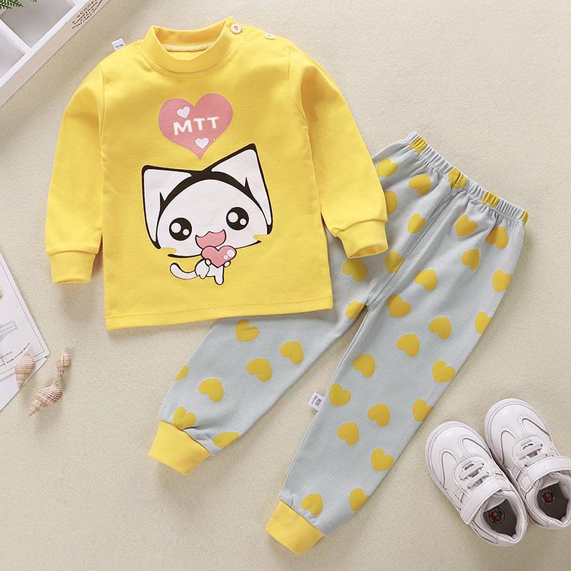 Cotton Cute Cartoon Long-sleeve Pajamas Set - PrettyKid