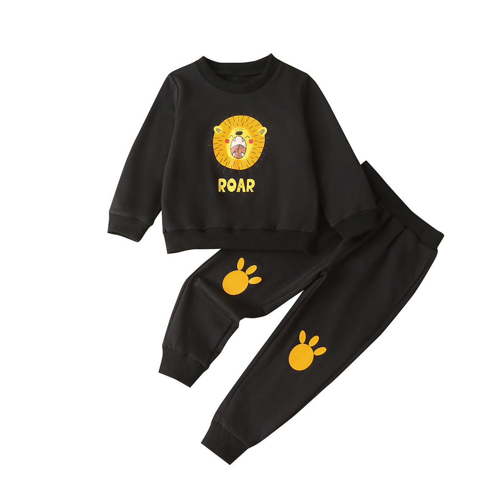 Children 2 Piecese Outfit Lion Print Top With Pants Wholesale - PrettyKid