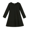 Kids Girls' Cotton Solid Color Round Neck Long Sleeve Dress - PrettyKid