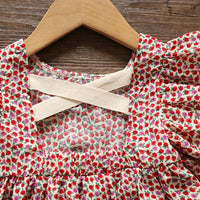 Toddler Girl Ruffle Sleeve Fruit Print Dress - PrettyKid