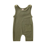 Button Pocket Basic Sleeveless Wholesale Baby Boy Jumpsuit - PrettyKid