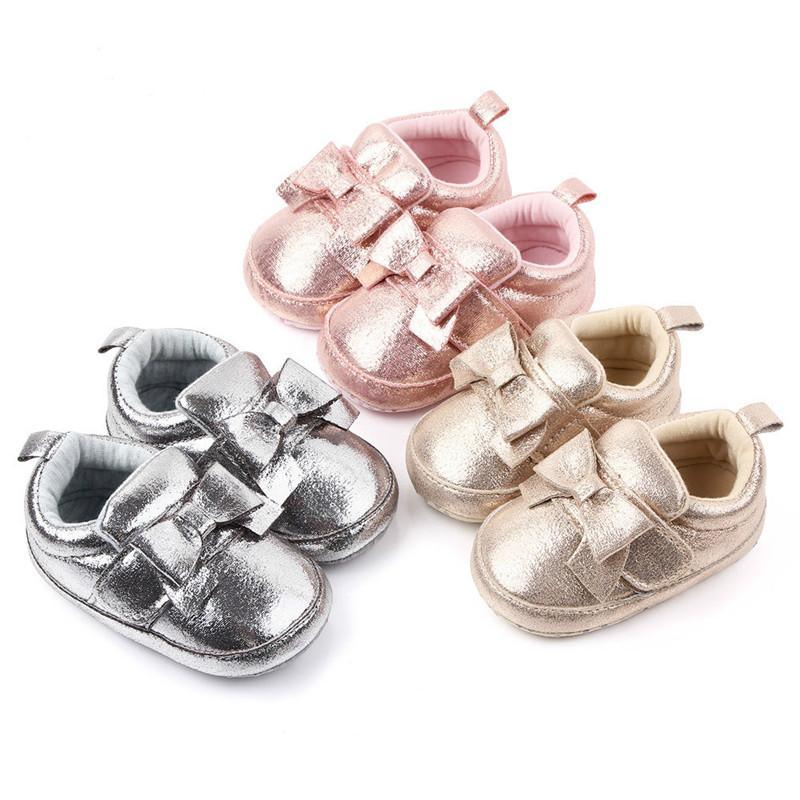 Bow Velcro soft sole baby shoe - PrettyKid