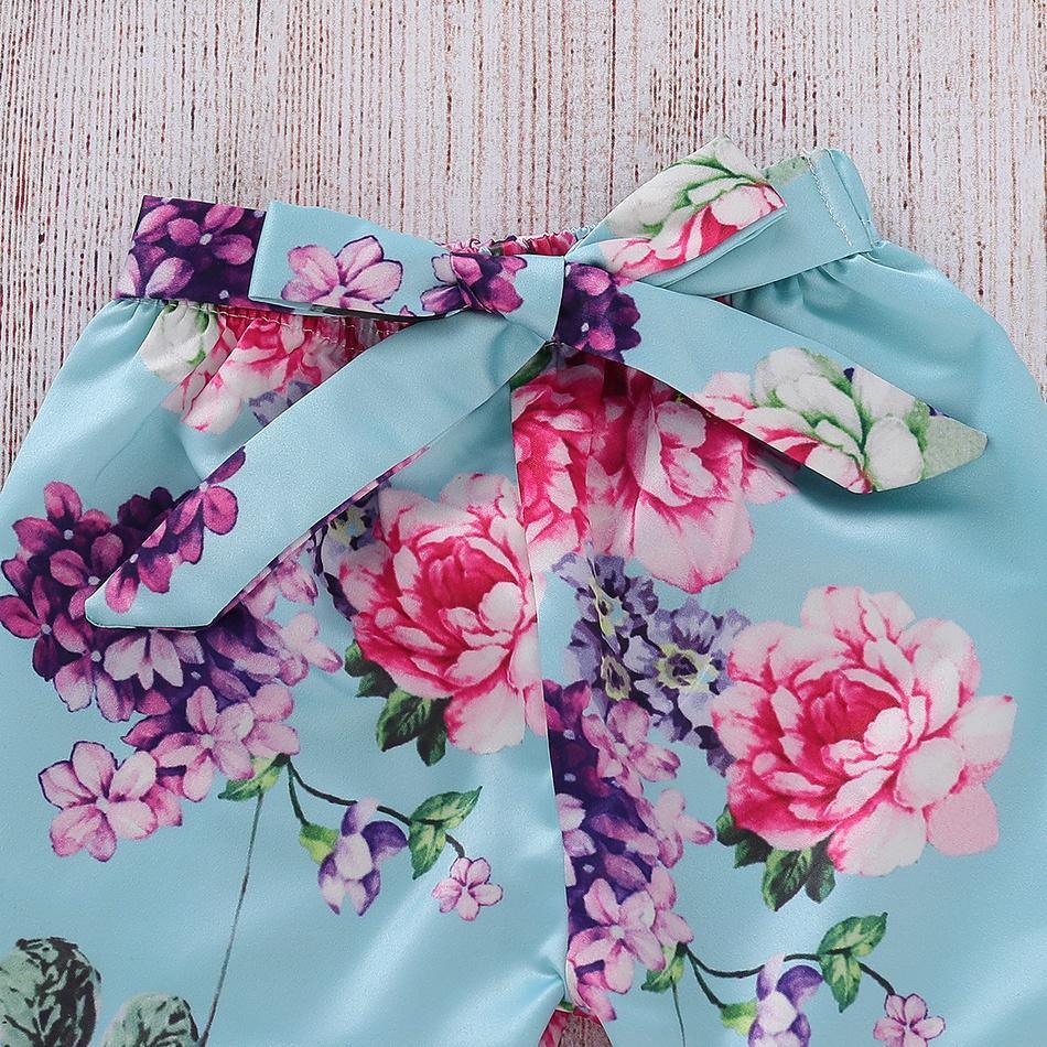 Pretty Floral Bodysuit and Pants and Headband Set - PrettyKid