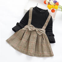 Classic Plaid Color-block Dress - PrettyKid