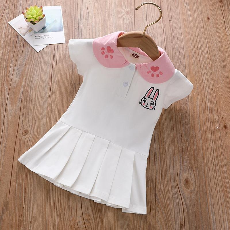 Toddler Girl College Style Polo Collar Dress Wholesale Children's Clothing - PrettyKid