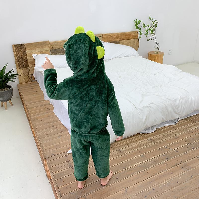 2-piece Dinosaur Pattern Flannel Hoodie & Pants for Children Boy - PrettyKid