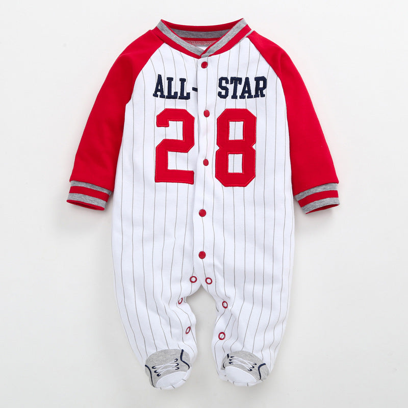 Baby Boys Baseball Jacket Wrap Jumpsuit - PrettyKid