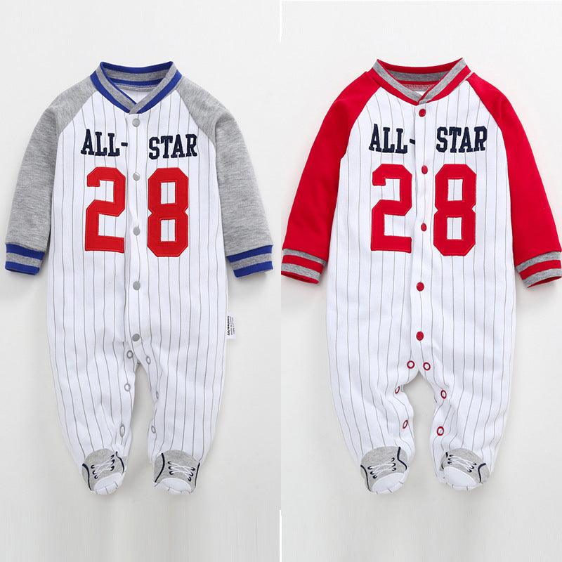 Baby Boys Baseball Jacket Wrap Jumpsuit - PrettyKid