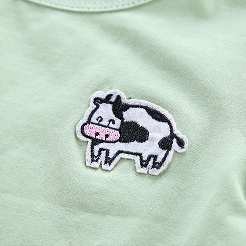 2pcs Fashion Cow Print T-shirt and Jumpsuits - PrettyKid