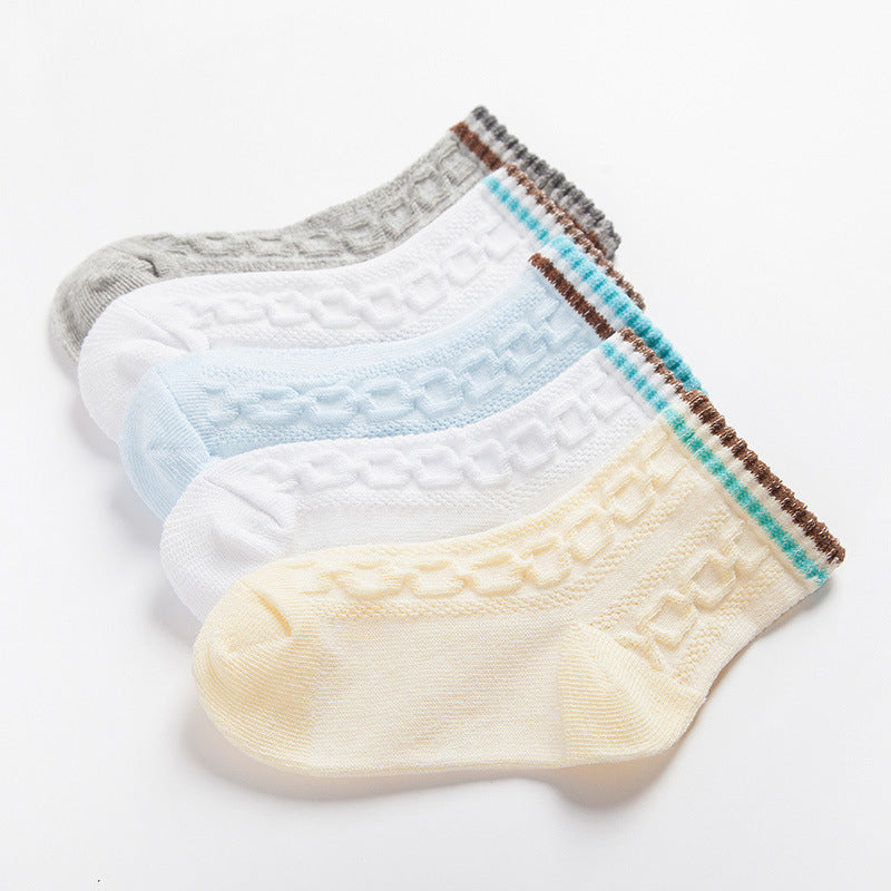 Wholesale 5pcs Solid Color Mesh Socks in Bulk - PrettyKid