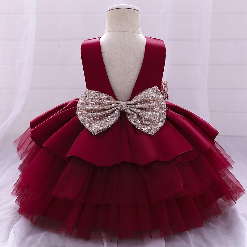 Toddler Girl Bow Decor Backless Sleeveless Formal Puffball Dress Children's Clothing - PrettyKid