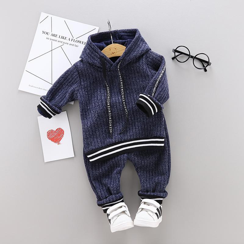 2-piece Stripe Hoodie and Pants Set(No Shoes) - PrettyKid
