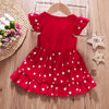 Baby Toddler Valentine'S Day Love Heart Flutter Sleeve Wholesale Girls Clothes Dresses - PrettyKid