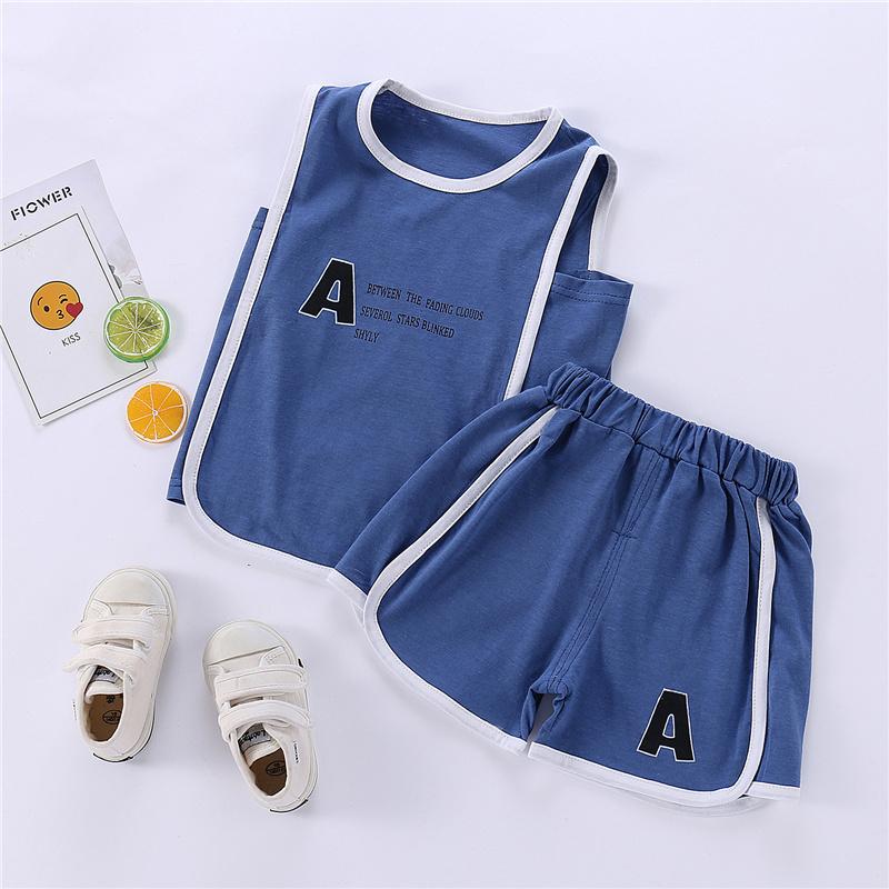 Toddler Boy Letter Graphic Sport Vest & Shorts Children's Clothing - PrettyKid