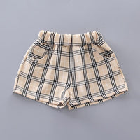 Toddler Girl Plaid Pattern T-shirt & Plaid Short Children's Clothing - PrettyKid