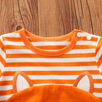 Striped Fox Print Romper Wholesale children's clothing - PrettyKid