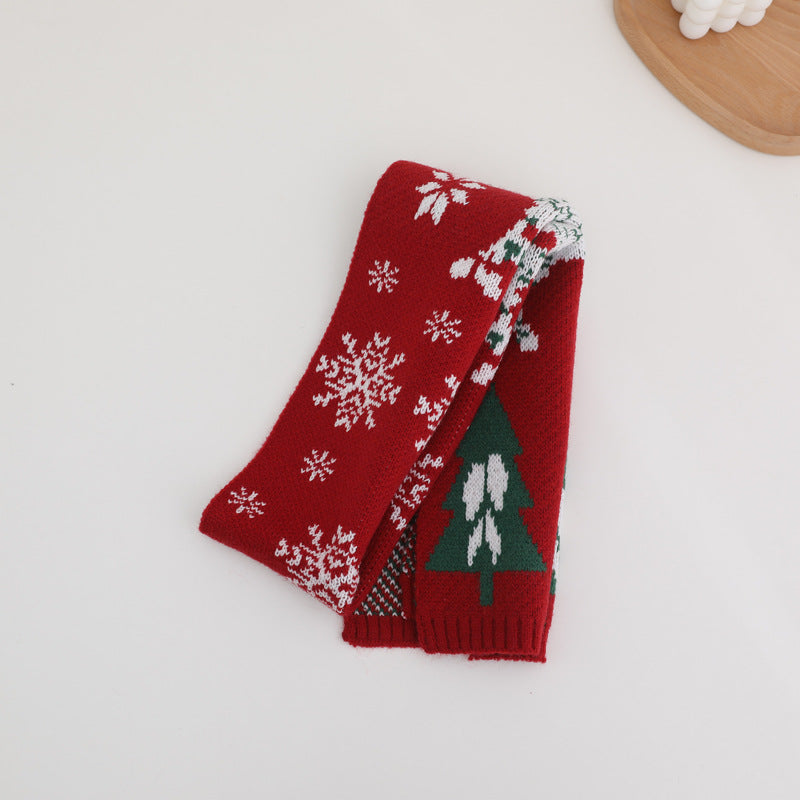 Christmas Jacquard Knitted Scarf For Kids - PrettyKid
