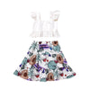 3-24M Baby Girls Outfits Sets Flutter Sleeve Top & Floral Skirt Wholesale Baby Clothing - PrettyKid