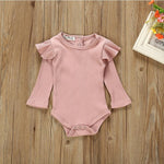 2-piece Solid Ruffle Bodysuit & Pants for Baby Girl Wholesale children's clothing - PrettyKid