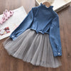 Color-block Patchwork Tulle Dress for Toddler Girl - PrettyKid