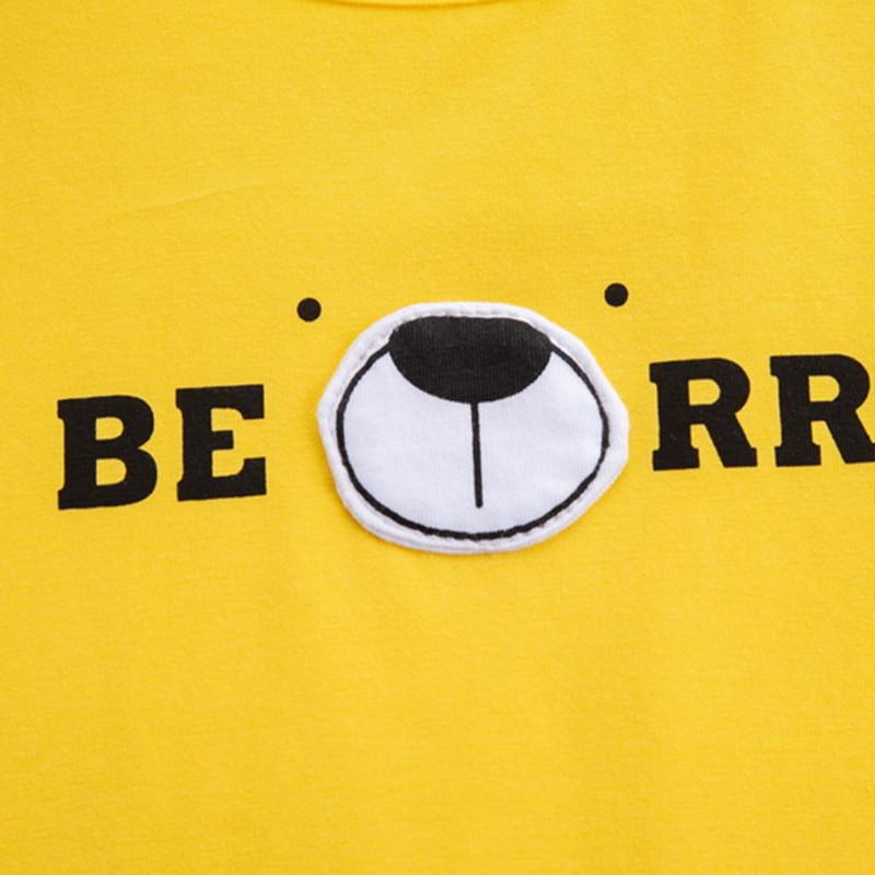 Toddler Boy Letter Print Cartoon Bear Pattern T-Shirt & Shorts - PrettyKid