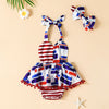 0-18months Baby Sets Summer Infant Clothes Independence Day Striped Romper - PrettyKid